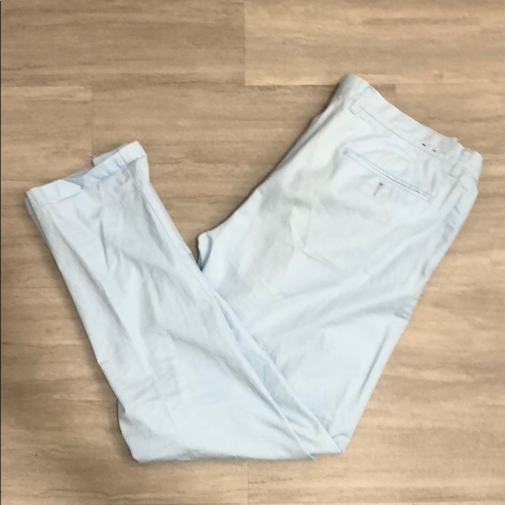 Preppy jcrew, light blue pants.